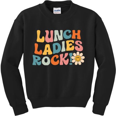 Lunch Ladies Rock! Retro Lunch Ladies Squad Cafeteria Crew Kids Sweatshirt
