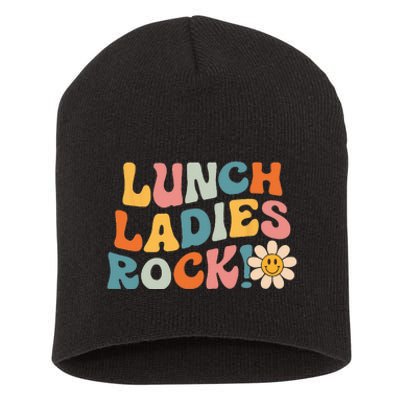 Lunch Ladies Rock! Retro Lunch Ladies Squad Cafeteria Crew Short Acrylic Beanie