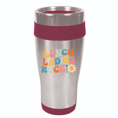 Lunch Ladies Rock! Retro Lunch Ladies Squad Cafeteria Crew 16oz Travel Tumbler