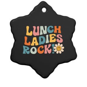 Lunch Ladies Rock! Retro Lunch Ladies Squad Cafeteria Crew Ceramic Star Ornament