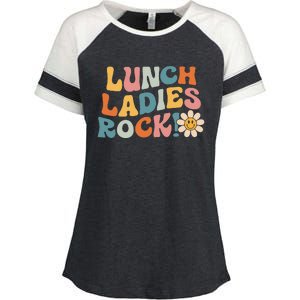 Lunch Ladies Rock! Retro Lunch Ladies Squad Enza Ladies Jersey Colorblock Tee