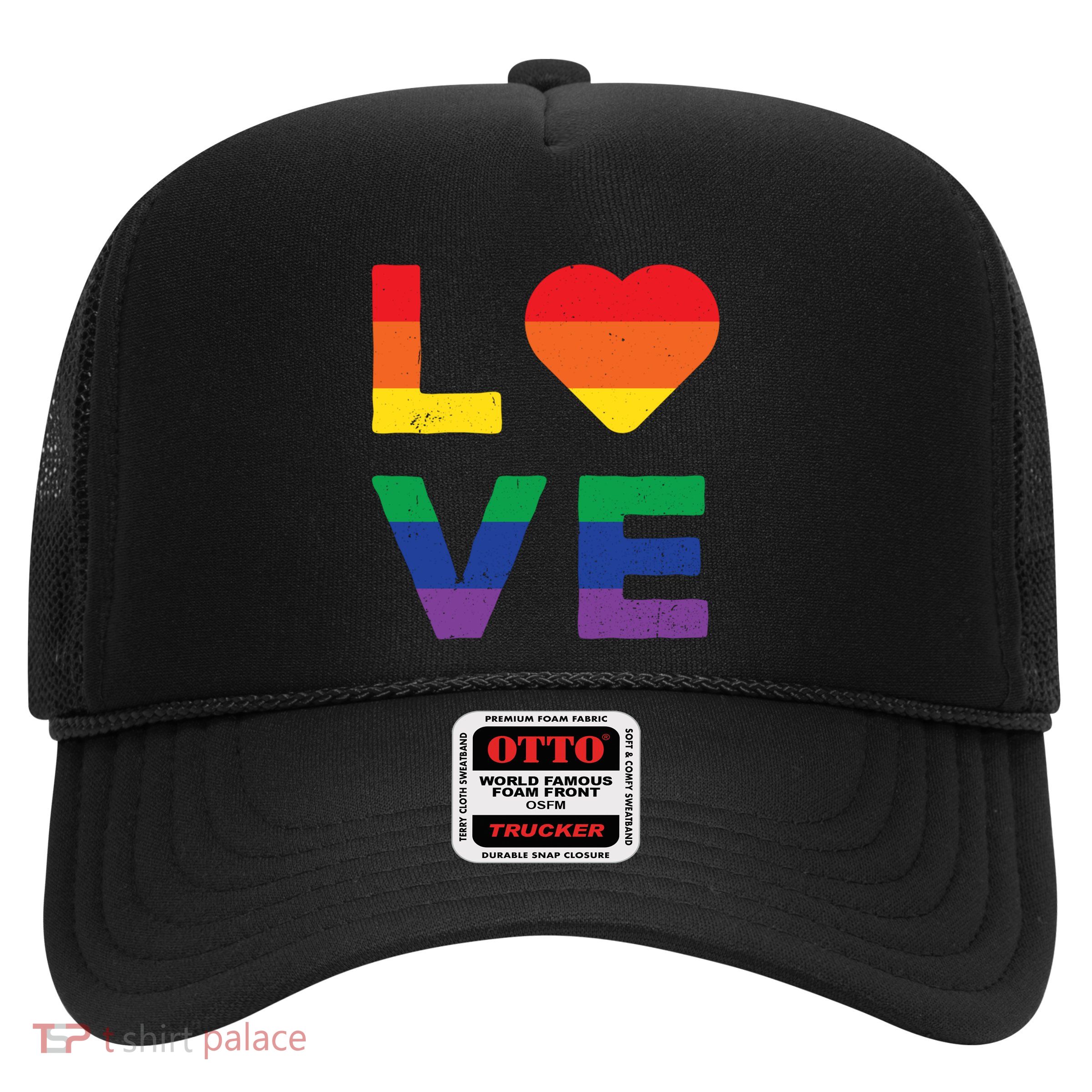 Lgbt Love Rainbow Flag Pride Month Valentines Day Lgbtq Cool Gift Trucker Hat