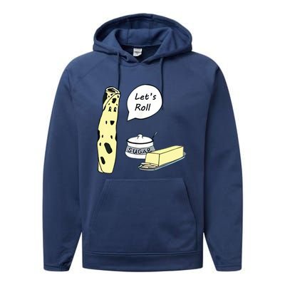 Lefse LetS Roll Norwegian Midwest Gifts Lefse Making Performance Fleece Hoodie