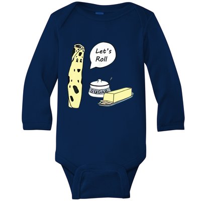 Lefse LetS Roll Norwegian Midwest Gifts Lefse Making Baby Long Sleeve Bodysuit