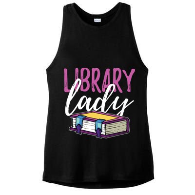 Librarian Library Reading Bookworm Books Ladies PosiCharge Tri-Blend Wicking Tank