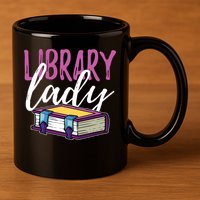 Librarian Library Reading Bookworm Books 11oz C Handle Ceramic Mug