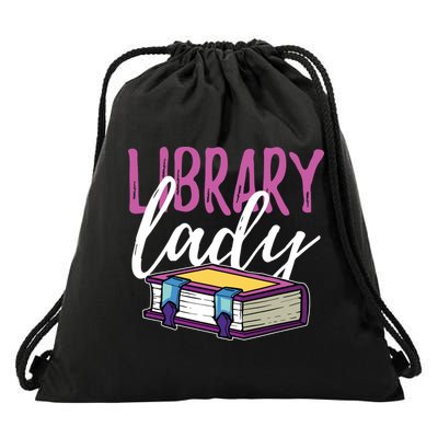 Librarian Library Reading Bookworm Books Drawstring Bag
