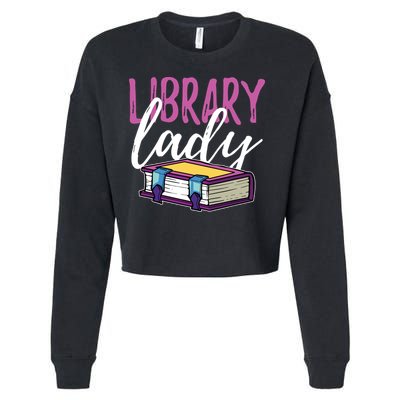 Librarian Library Reading Bookworm Books Cropped Pullover Crew