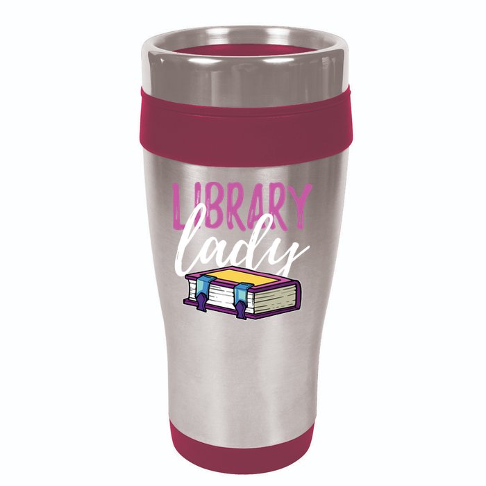 Librarian Library Reading Bookworm Books 16oz Travel Tumbler