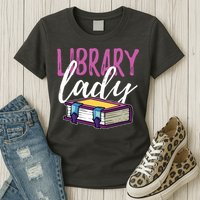 Librarian Library Reading Bookworm Books Womens T-Shirt