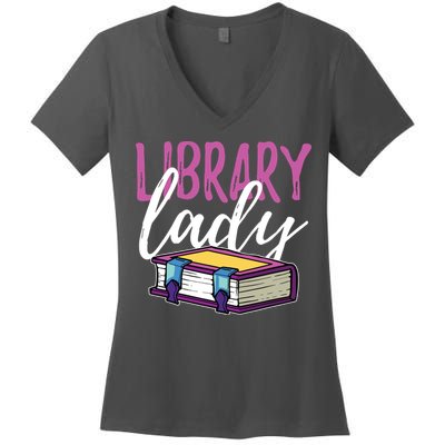 Librarian Library Reading Bookworm Books Women's V-Neck T-Shirt