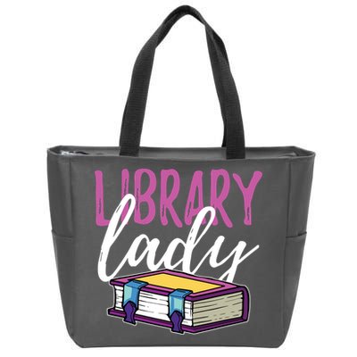 Librarian Library Reading Bookworm Books Zip Tote Bag