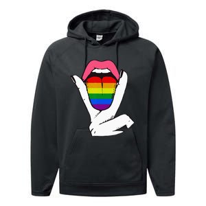 LGBT Lesbian Rainbow Pride Flag Tongue Gay Bisexual Love Performance Fleece Hoodie