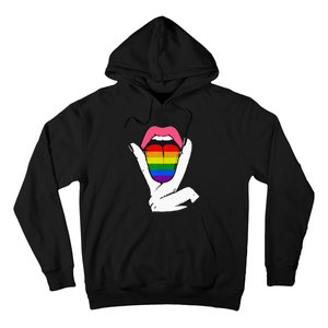 LGBT Lesbian Rainbow Pride Flag Tongue Gay Bisexual Love Hoodie