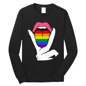 LGBT Lesbian Rainbow Pride Flag Tongue Gay Bisexual Love Long Sleeve Shirt