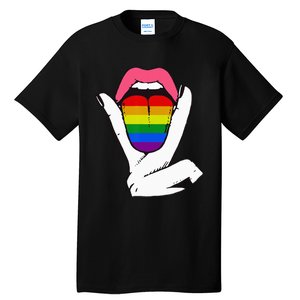 LGBT Lesbian Rainbow Pride Flag Tongue Gay Bisexual Love Tall T-Shirt