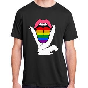 LGBT Lesbian Rainbow Pride Flag Tongue Gay Bisexual Love Adult ChromaSoft Performance T-Shirt