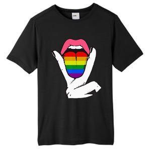 LGBT Lesbian Rainbow Pride Flag Tongue Gay Bisexual Love Tall Fusion ChromaSoft Performance T-Shirt