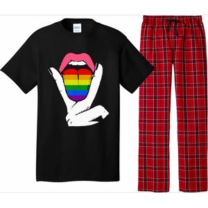 LGBT Lesbian Rainbow Pride Flag Tongue Gay Bisexual Love Pajama Set