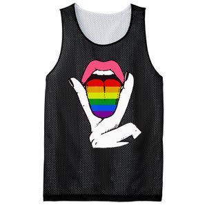 LGBT Lesbian Rainbow Pride Flag Tongue Gay Bisexual Love Mesh Reversible Basketball Jersey Tank