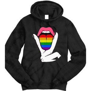 LGBT Lesbian Rainbow Pride Flag Tongue Gay Bisexual Love Tie Dye Hoodie