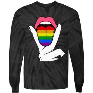 LGBT Lesbian Rainbow Pride Flag Tongue Gay Bisexual Love Tie-Dye Long Sleeve Shirt