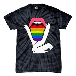 LGBT Lesbian Rainbow Pride Flag Tongue Gay Bisexual Love Tie-Dye T-Shirt