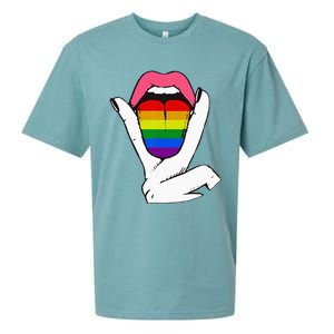 LGBT Lesbian Rainbow Pride Flag Tongue Gay Bisexual Love Sueded Cloud Jersey T-Shirt