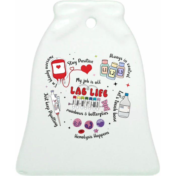 Lab Life Retro Scientist Science Ceramic Bell Ornament