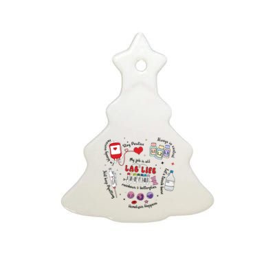 Lab Life Retro Scientist Science Ceramic Tree Ornament