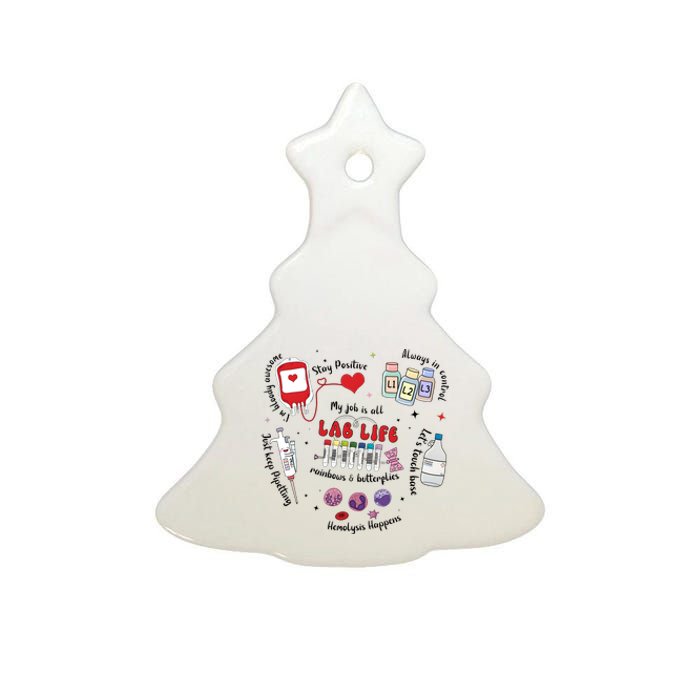 Lab Life Retro Scientist Science Ceramic Tree Ornament