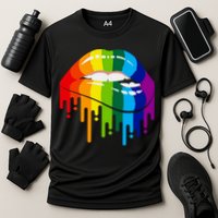 LGBTQ Lips Rainbow Flag Gay Pride Performance Shirt