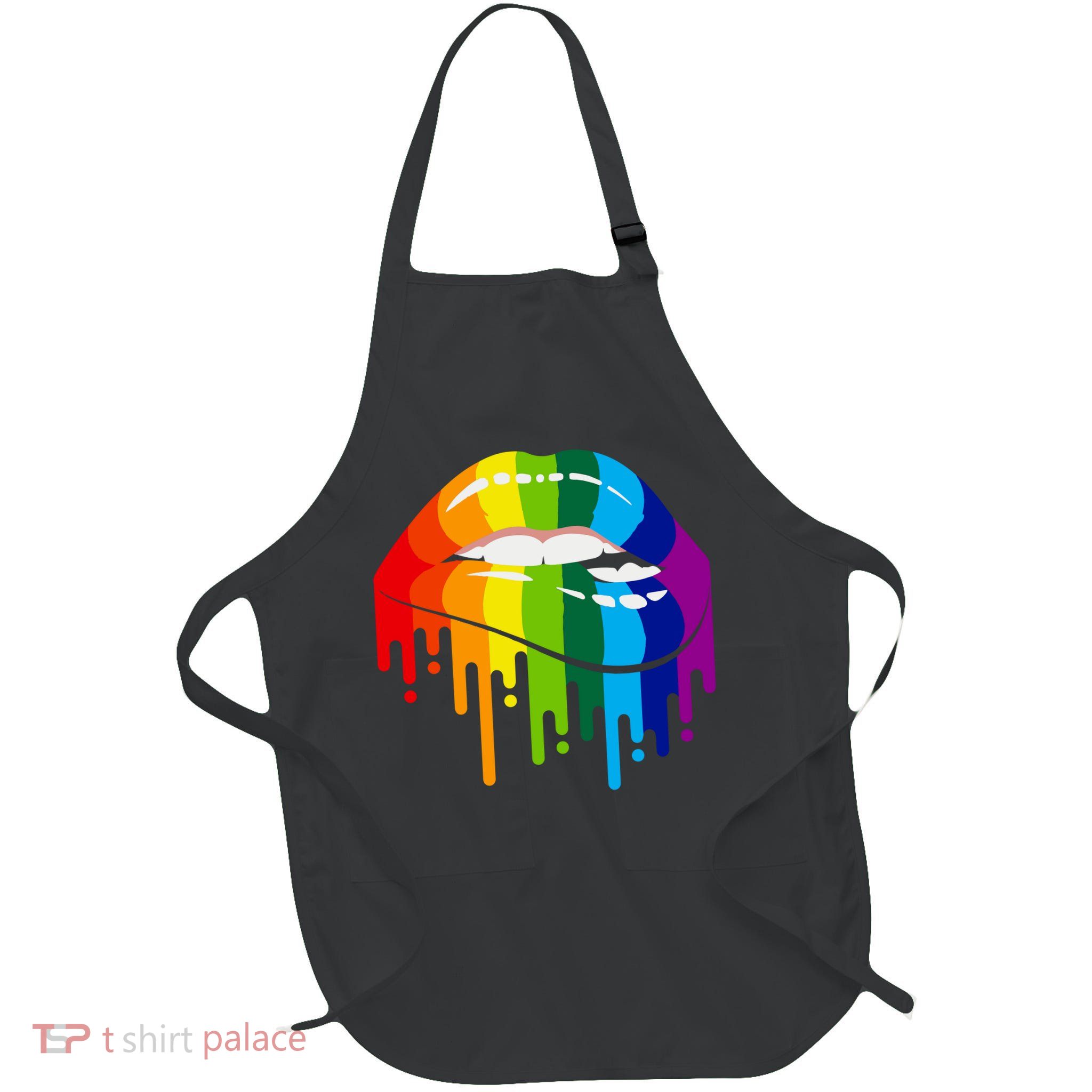 LGBTQ Lips Rainbow Flag Gay Pride Apron