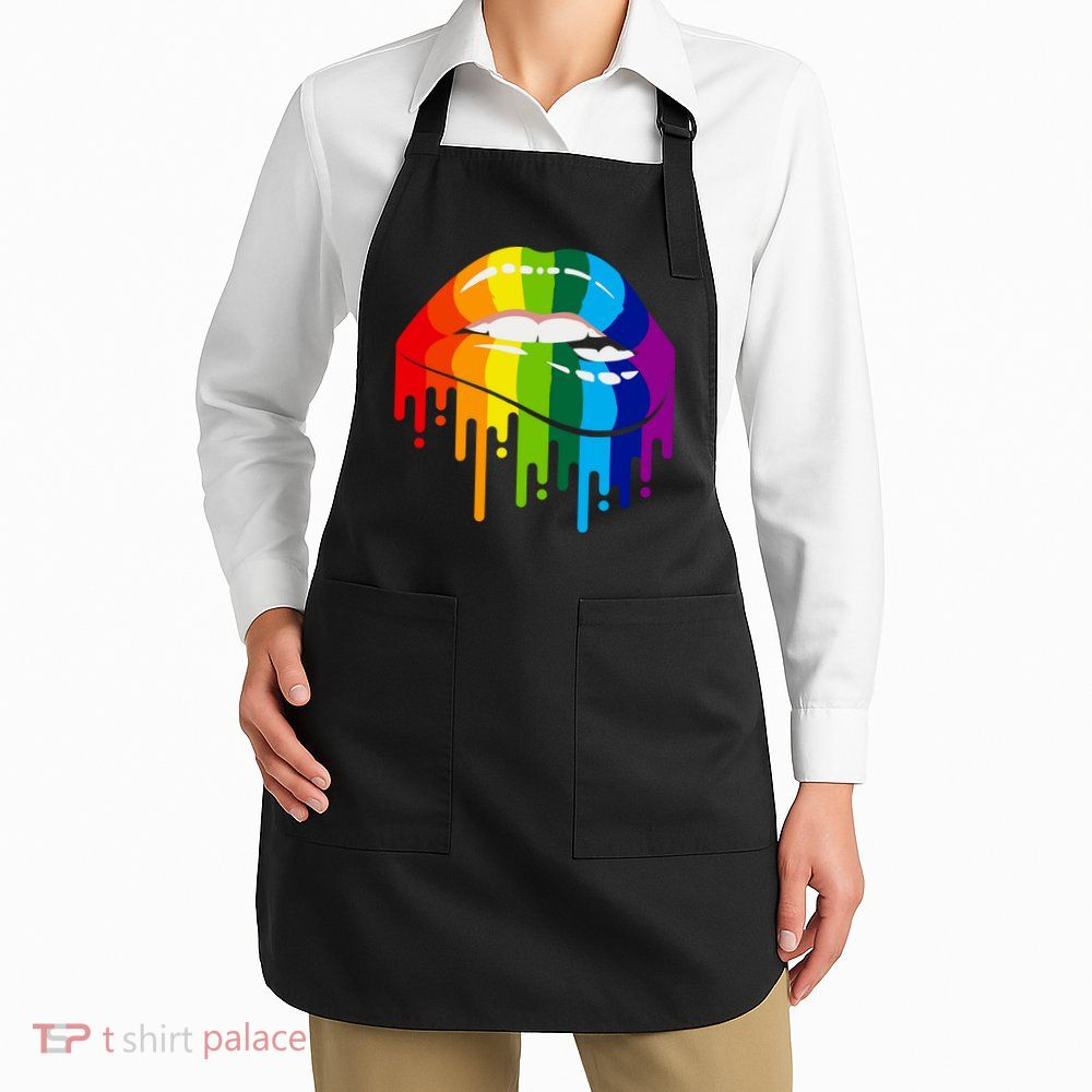 LGBTQ Lips Rainbow Flag Gay Pride Apron