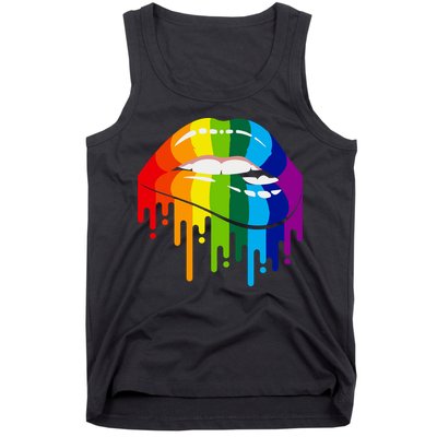LGBTQ Lips Rainbow Flag Gay Pride Tank Top