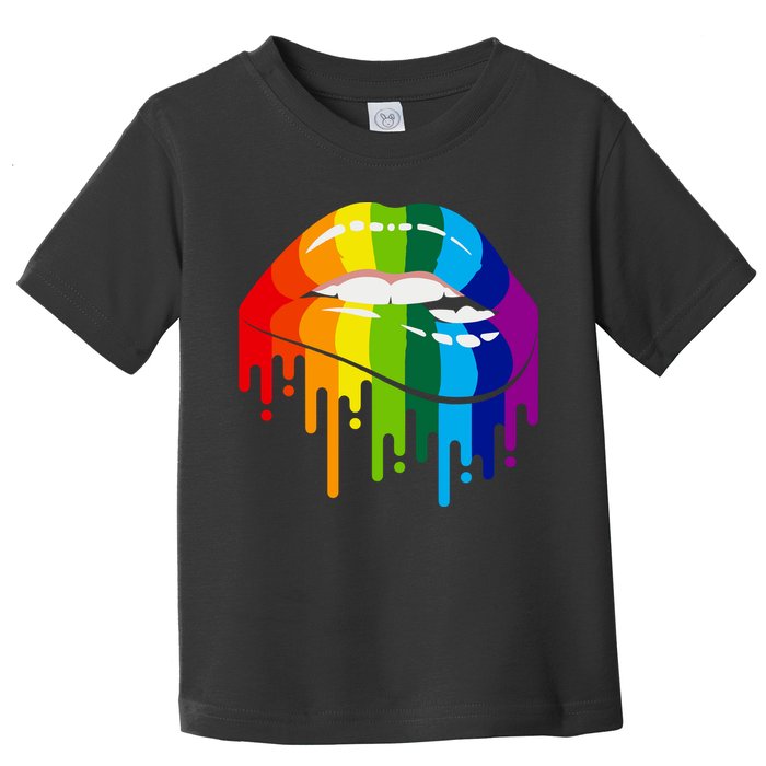 LGBTQ Lips Rainbow Flag Gay Pride Toddler T-Shirt