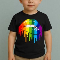 LGBTQ Lips Rainbow Flag Gay Pride Toddler T-Shirt
