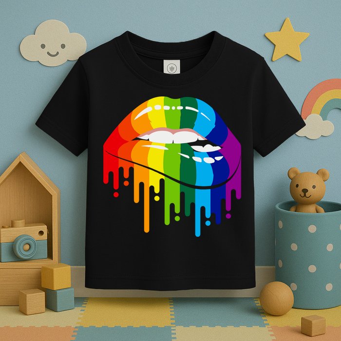 LGBTQ Lips Rainbow Flag Gay Pride Toddler T-Shirt