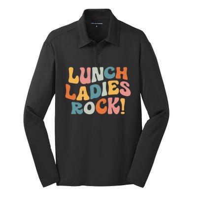 Lunch Ladies Rock! Retro Lunch Ladies Squad Cafeteria Crew Silk Touch Performance Long Sleeve Polo