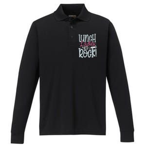 Lunch Ladies Rock Lady Squad School Woman Cafeteria Worker Performance Long Sleeve Polo