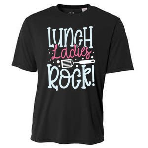 Lunch Ladies Rock Lady Squad School Woman Cafeteria Worker Cooling Performance Crew T-Shirt