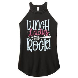 Lunch Ladies Rock Lady Squad School Woman Cafeteria Worker Women's Perfect Tri Rocker Tank