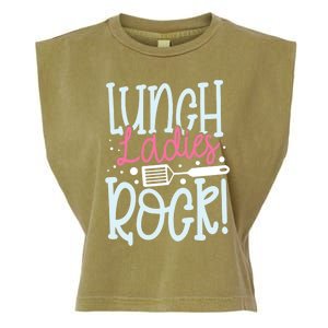 Lunch Ladies Rock Lady Squad School Woman Cafeteria Worker Garment-Dyed Women's Muscle Tee