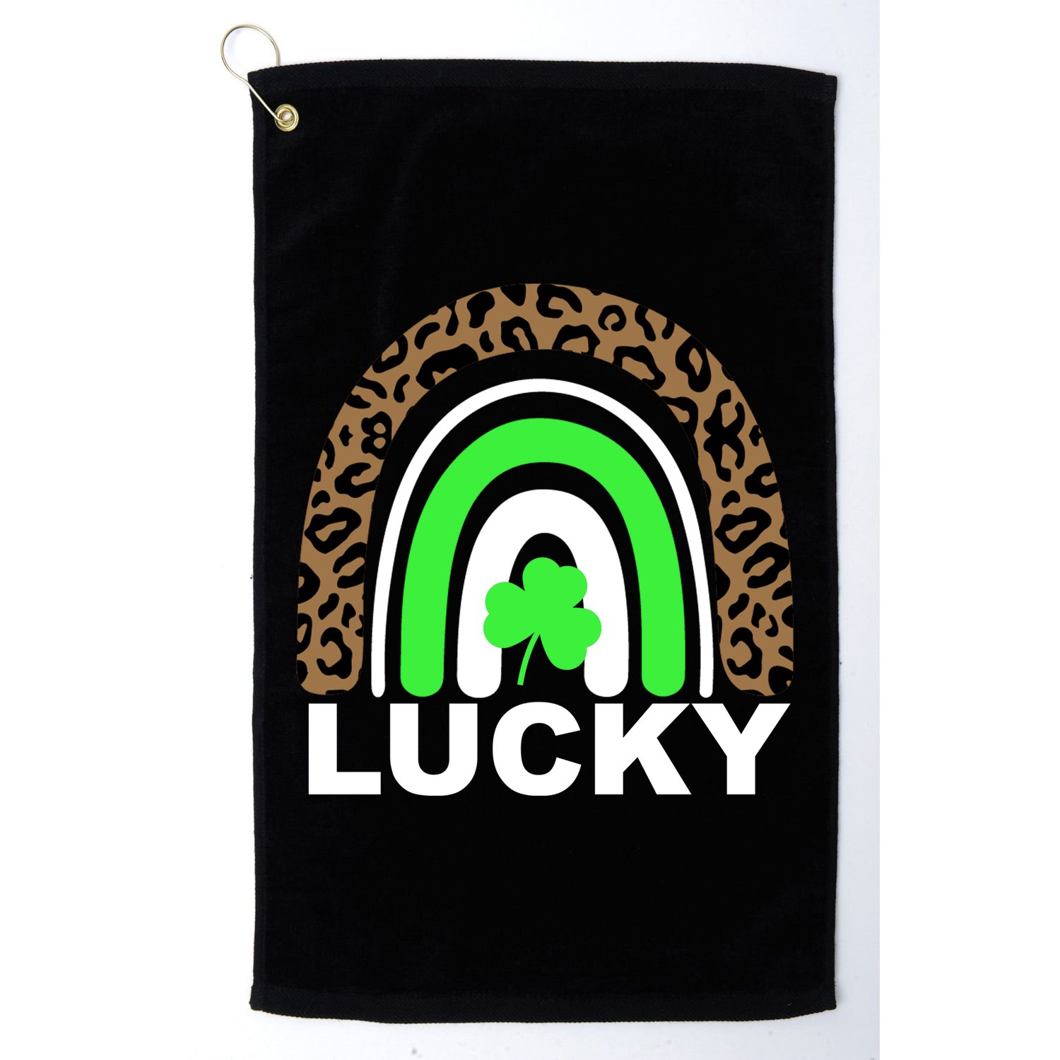 Lucky Leopard Rainbow Golf Towel