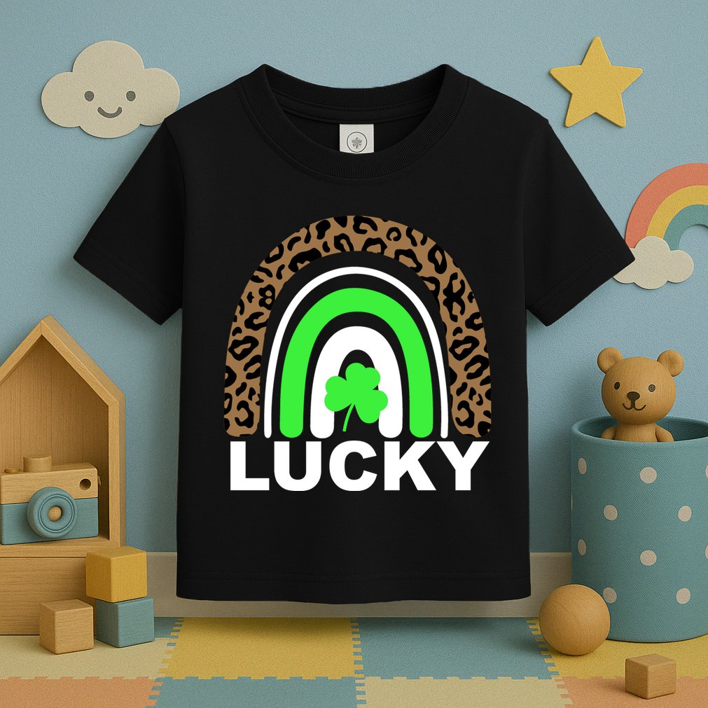 Lucky Leopard Rainbow Toddler T-Shirt
