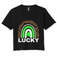 Lucky Leopard Rainbow Women's Crop Top Tee