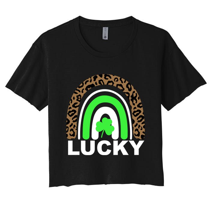 Lucky Leopard Rainbow Women's Crop Top Tee