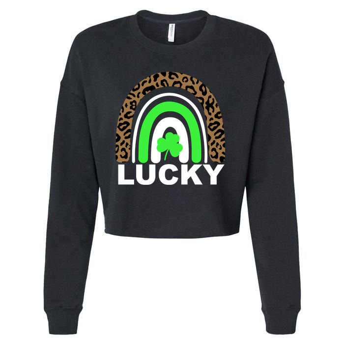 Lucky Leopard Rainbow Cropped Pullover Crew
