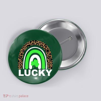 Lucky Leopard Rainbow Button