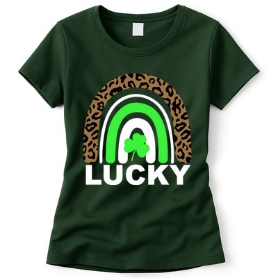 Lucky Leopard Rainbow Womens T-Shirt